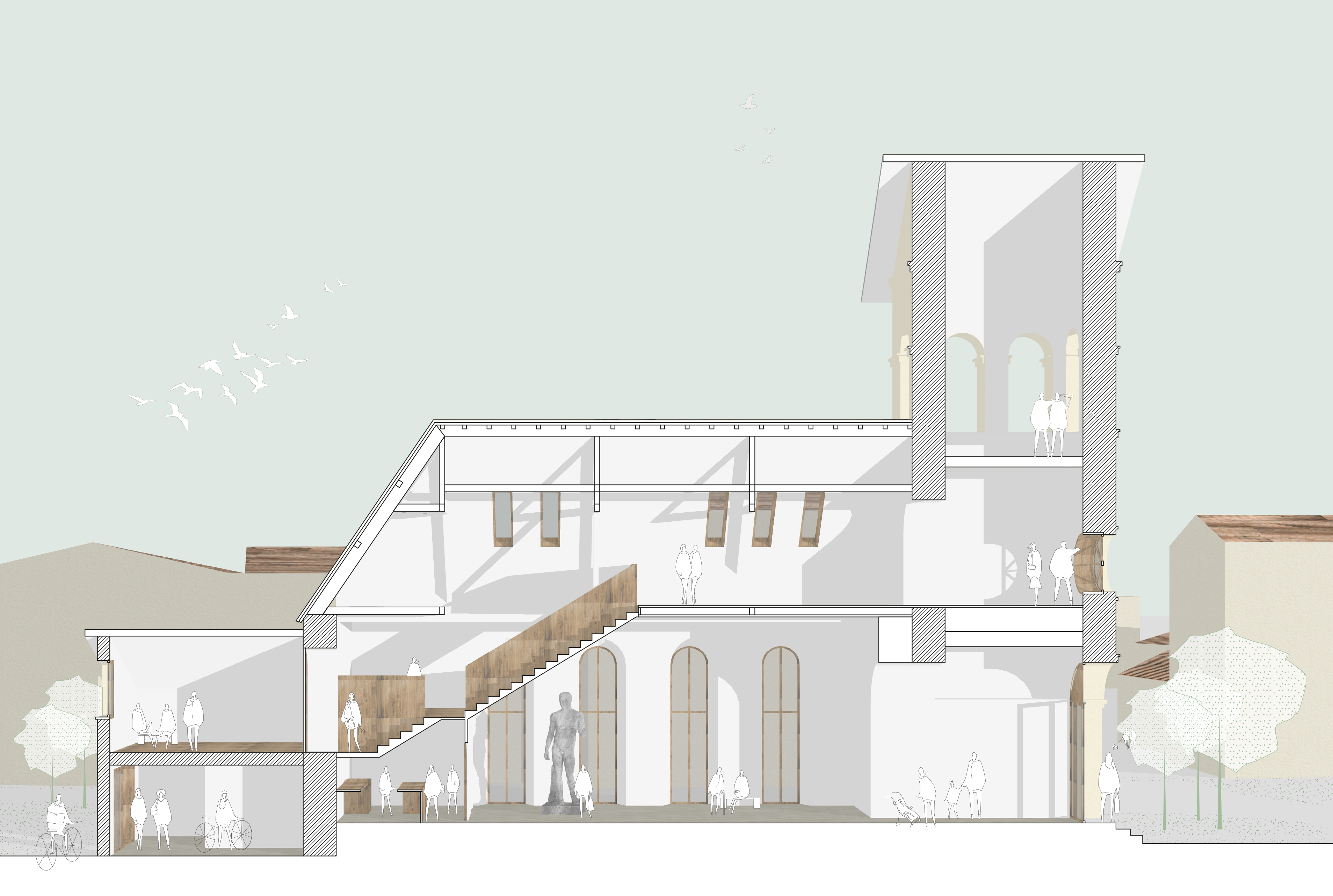 camille-bresteau-architecture-urbanisme-concours-image-projet-flux-etude-urbaine-eglise-patrimoine-reconversion-renovation-espace-public-place-plan-coupe-perspective-axonometrie-vernet